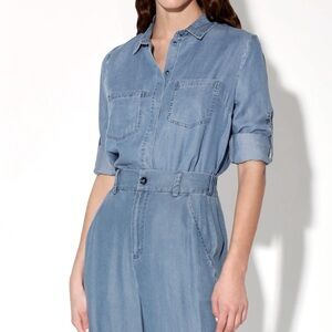 Walter Baker New York Light Wash Nessa Collared Denim Long Sleeve Shirt NWT L